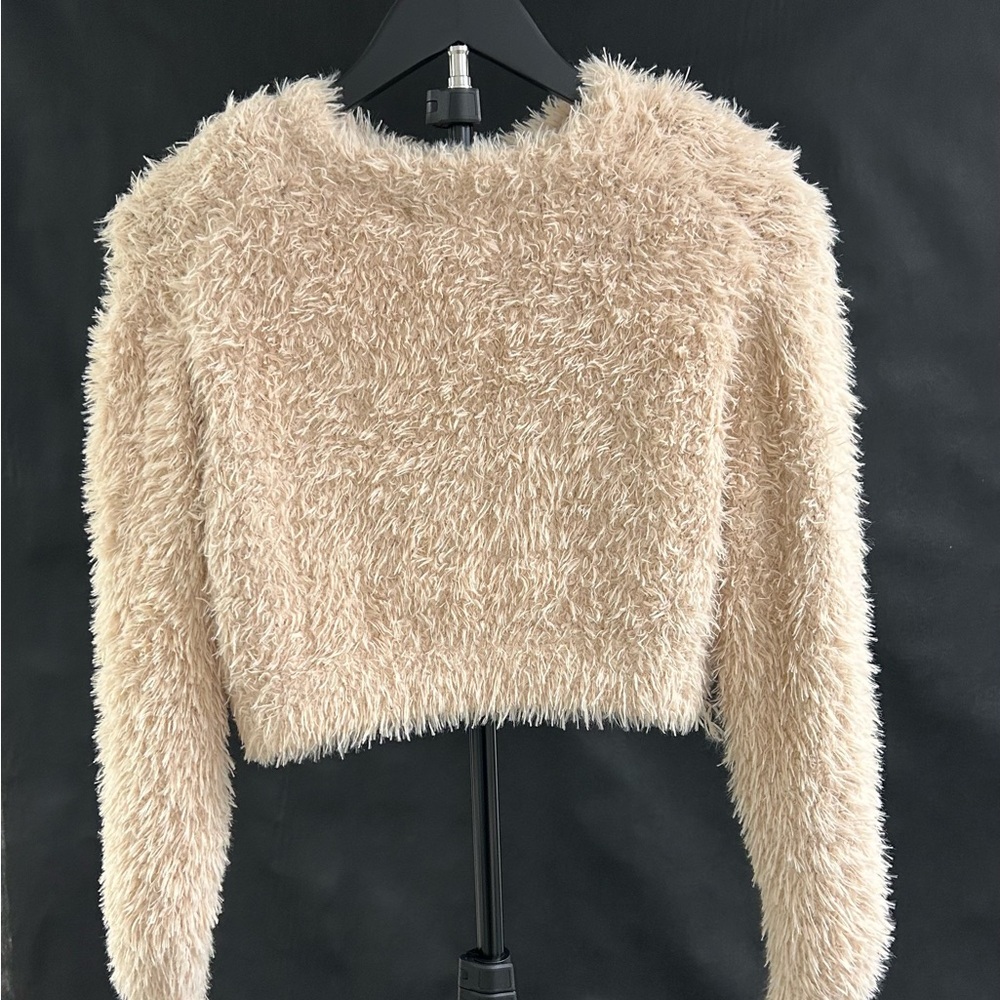 Cozy Fluffy Beige Sweater